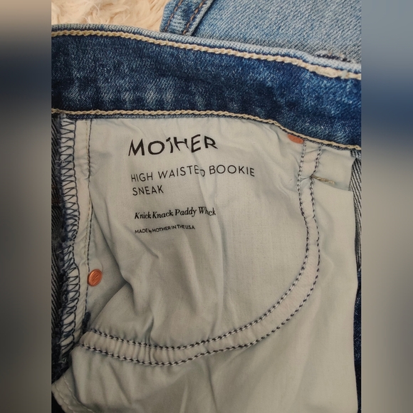 Mother High Waisted Bookie Sneak In Knick Knack Paddy Whack Size 27 NWT $258 - Picture 6 of 9